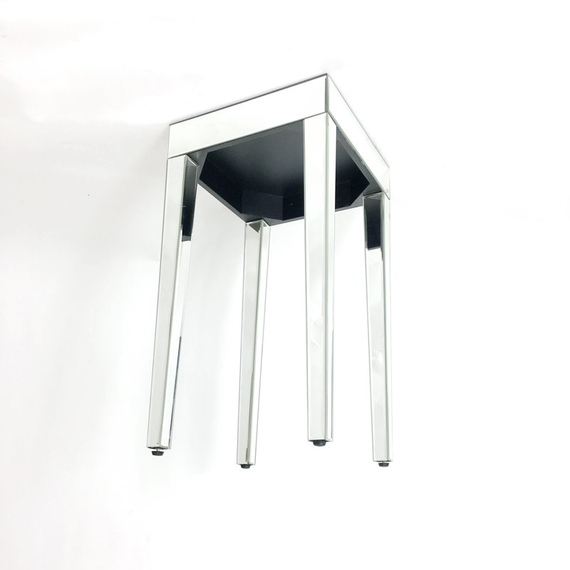 Divya Mirrored Glass Top End Table