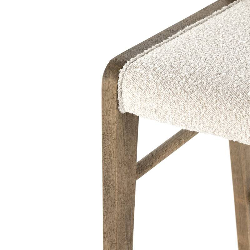 Charon Upholstered Stool with Solid Wood Frame, Counter Stool (26.25" Seat Height)