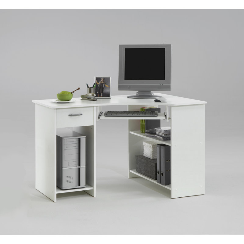 L-Shape Computer Desk, White