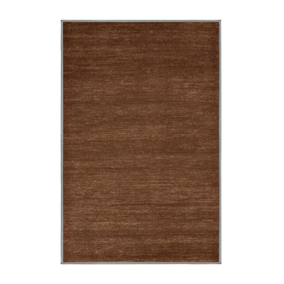Tapis brun uni lavable à la machine