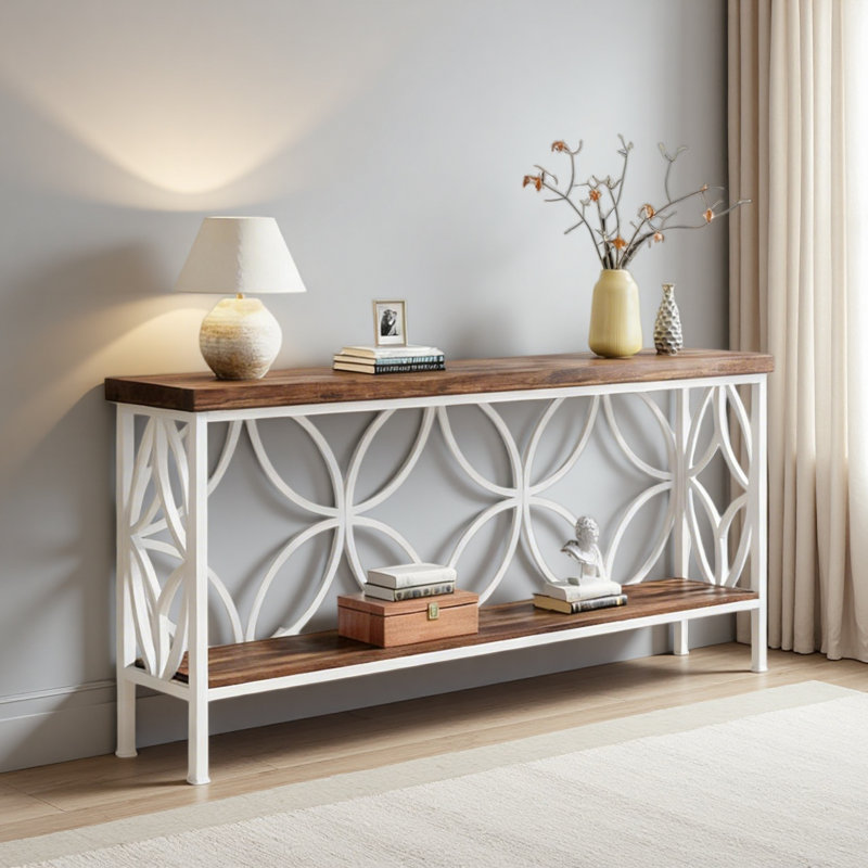 Stylish Coffee Table,Nordic Style Sofa Table,2-Tier Console Table