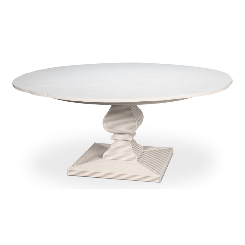 Kelso Equestrian Round Solid Wood Dining Table, 30"H x 55"L x 55"W, Working White