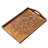 Regal Petals Gold-Tone Floral Reverse Painted Glass Tray from Peru