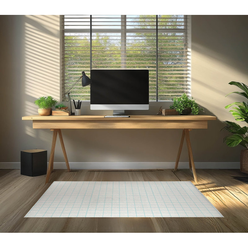 Tapis de bureau léger Rebar, L 7 pi x L 5 pi, Bleu clair