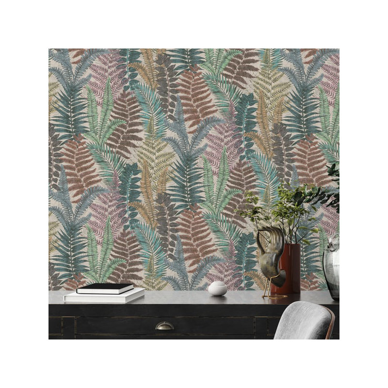 Galerie Flourish Green Tree Leaf Wallpaper FL61119, Green/Blue