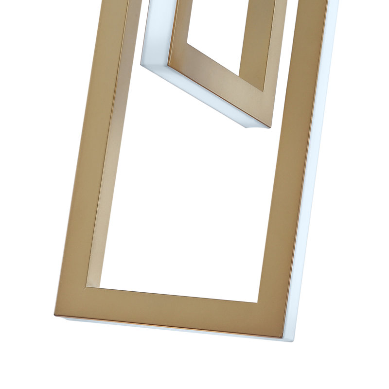 Luminaire suspendu rectangulaire à 2 lumières Marazi, Or