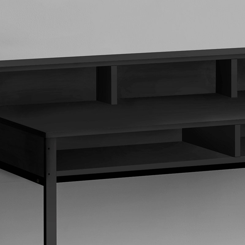 Bureau d'ordinateur, bureau personnel, debout, tablettes de rangement, L 48 po, travail, ordinateur portable en métal stratifié, contemporain, moderne