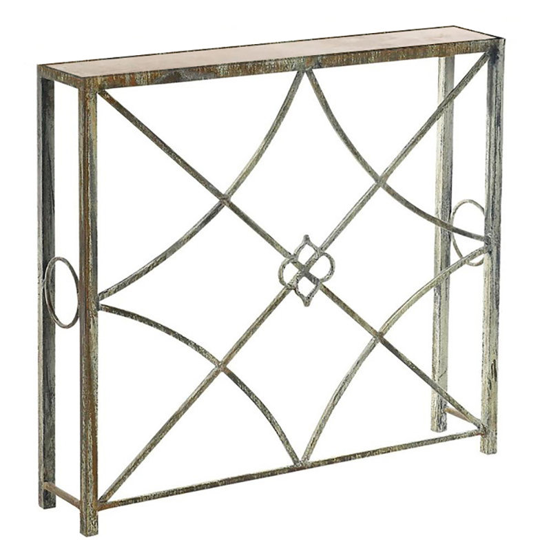 37" Console Table, Lite Travertine, Deep Ocean
