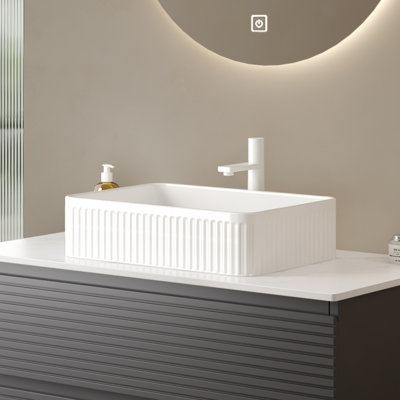 White Ceramic 20Inch Bathroom Vessel Sink Without Cabinet, Long-Lasting And Basin, 1.38Inch Faucet Hole, Hole Cover Expandable Drain Pipe, Scandinavian Appeal Basin With Long-Term Durability, Modern