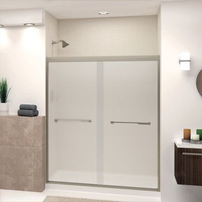 Frederick 57.75" W x 70" H Semi Frameless Shower Door
