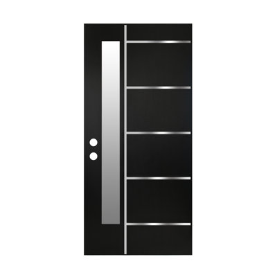 Modern 36 x 80 FRP Exterior Doors, Frosted Glass, Right Hand Inswing Entry