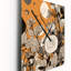 Retro Terracotta Wildflowers Illustration IV - Abstract Botanicals Very Large Wall Clocks-99634178
