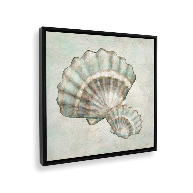 «Seashells I» par Mollie B., reproduction d'art, 36 W x 36 H, Black, Toile avec cadre
