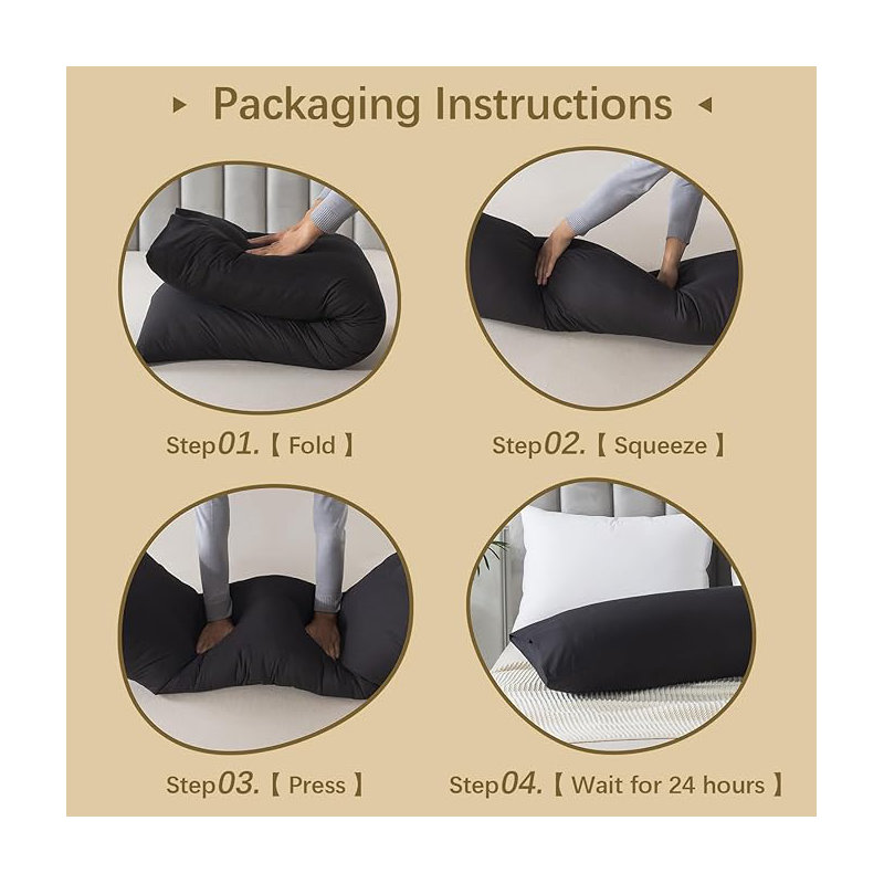 Oreiller en mousse à mémoire de forme avec taie d'oreiller et housse de coussin amovible, Noir, noir, noir, noir