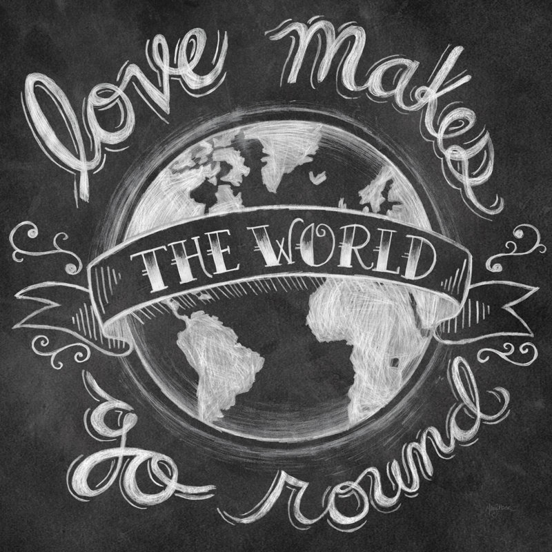 «Love Makes», H 20 po x l 20 po, Oui, Cadre simple noir