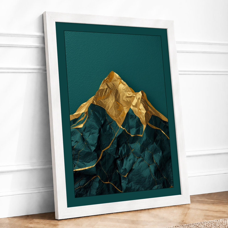 Mountains At Sunrise Minimalist - Print, A2 - 59.4 x 42.0 cm, White