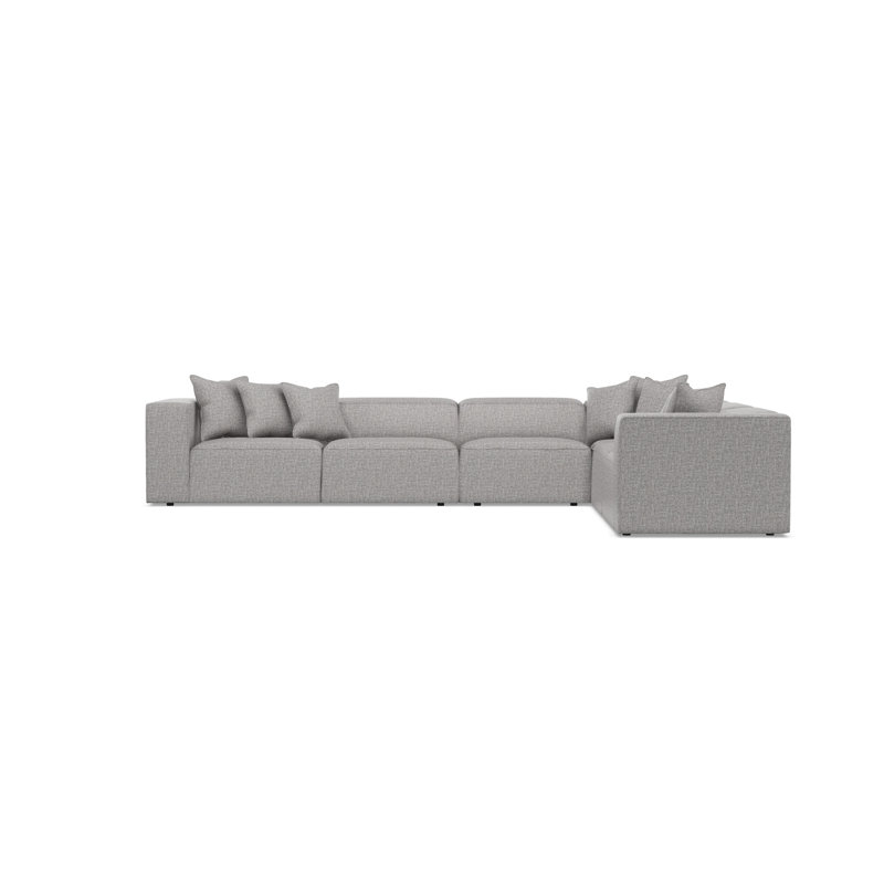 Bernhardt Bliss 4-Piece Fabric Sectional, 28" H x 160.5" W x 123.5" D, Gray Polyester
