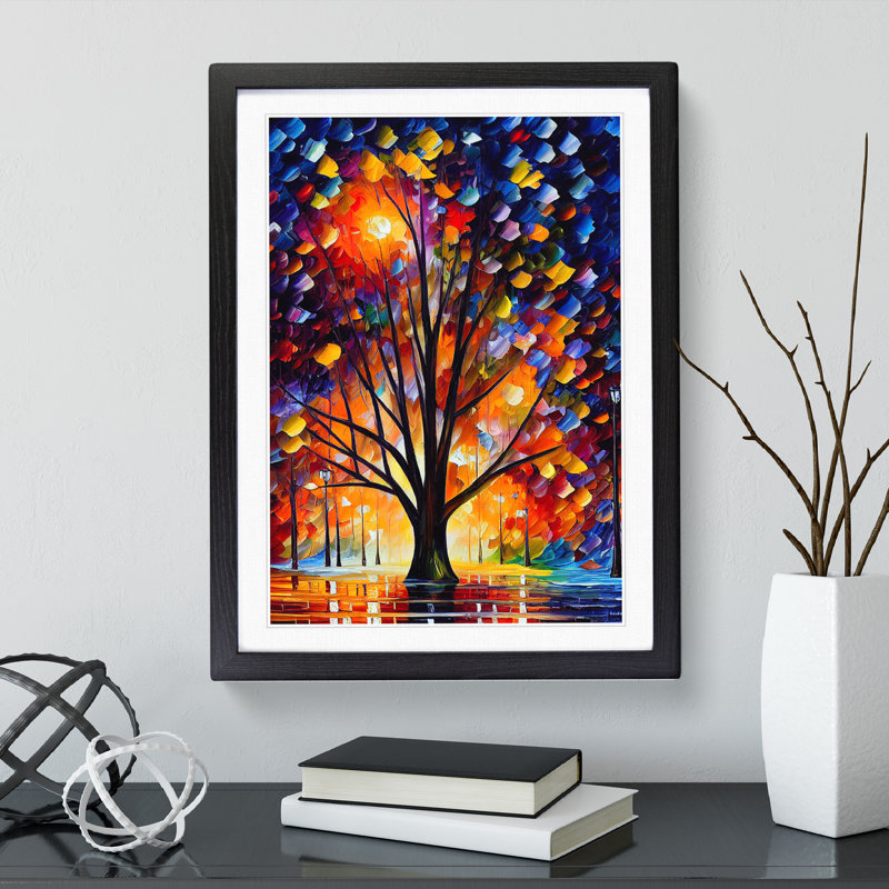 Tree Portrait No.5 - Single Picture Frame Painting, 64cm H x 46cm W x 2cm D, Black Framed
