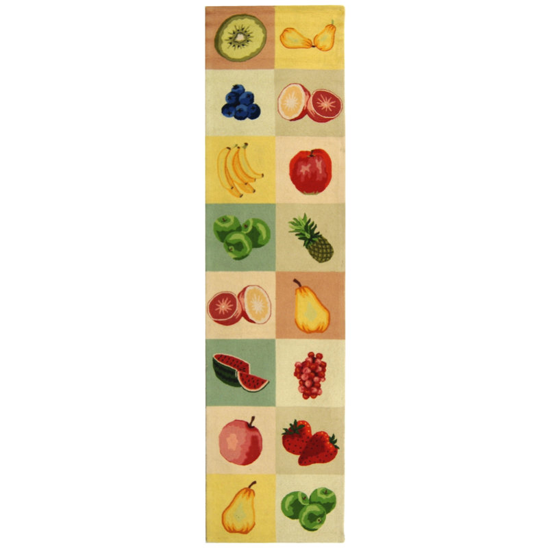 Tapis en laine crocheté à la main Demitro, Tapis de couloir 2 pi 6 po x 12 pi