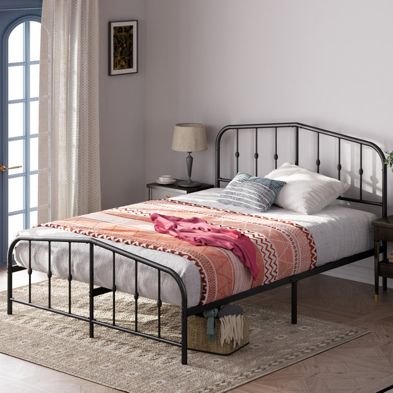 Baiel Metal Slat Bed, King, Black