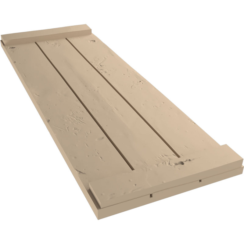 Volets rustiques en faux bois à trois planches jointes avec lattes (par paire), Texture de pin noueux / brun clair apprêté