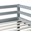 Lit mezzanine double en bois d'hévéa avec échelle-697304956