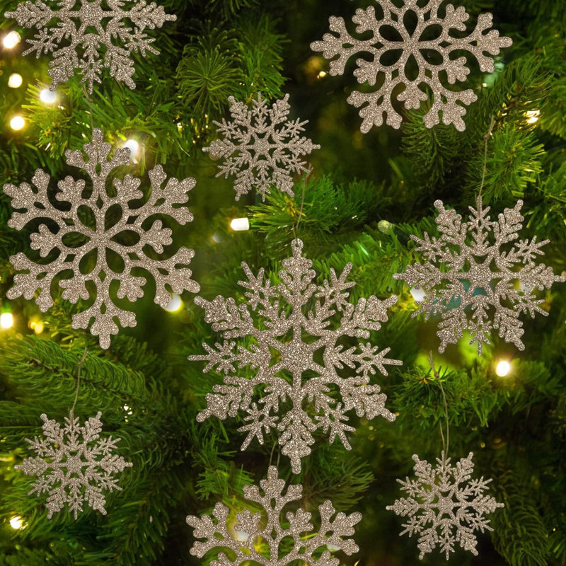 Décorations de sapin de Noël, Or champagne, H 1 po x l 7,2 po x P 9,5 po