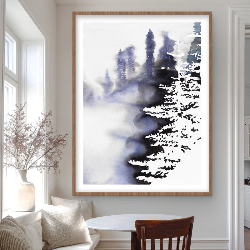 Silhouette of a Forest - Holiday Trees, reproduction encadrée