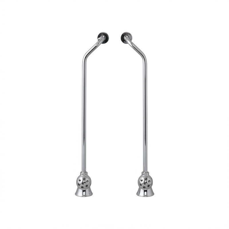 Ensemble d'alimentation de baignoire avec double tubulure décalée, Chrome