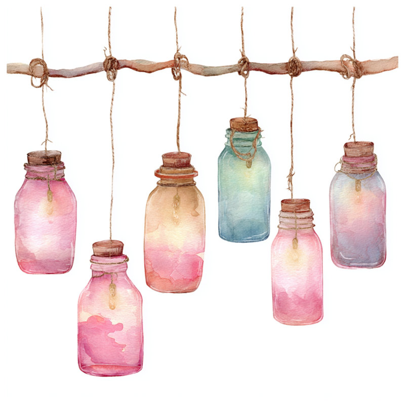 Tapisserie murale suspendue à l'aquarelle, H 104 po x 88 avec 4 œillets