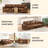 Modern 92-inch Faux Leather 3-seater Sofa, Square Armrests With Solid Wood Legs, No Tools Required For Installation-276563183-276563168