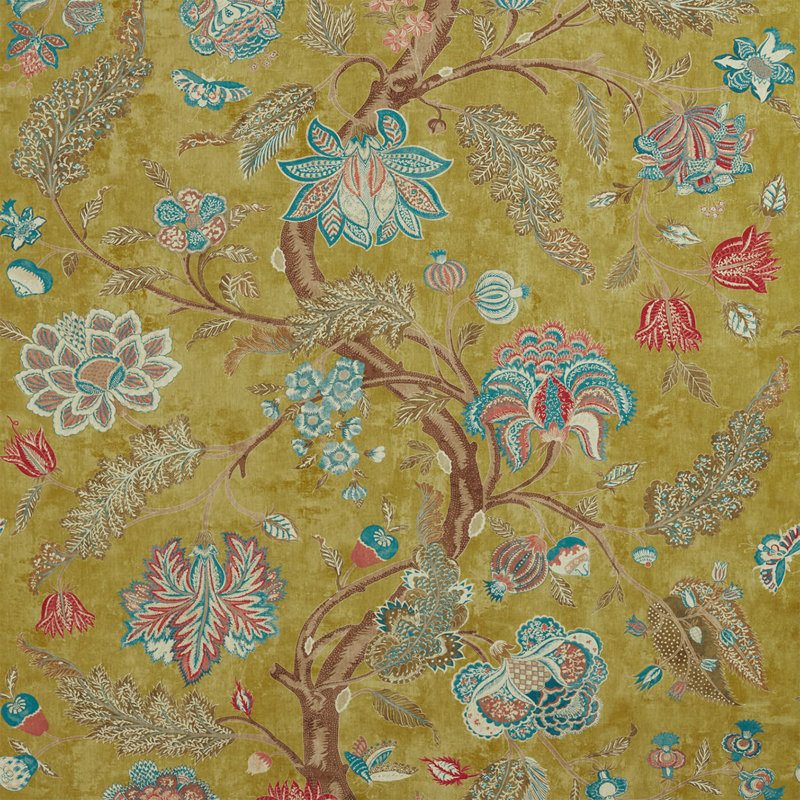 Indienne Fabric, Tigers Eye/Cinnabar