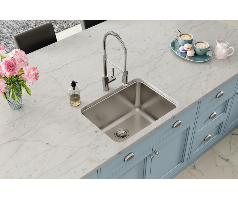 Lustrous Satin Stainless Steel Single Bowl Undermount Kitchen Sink