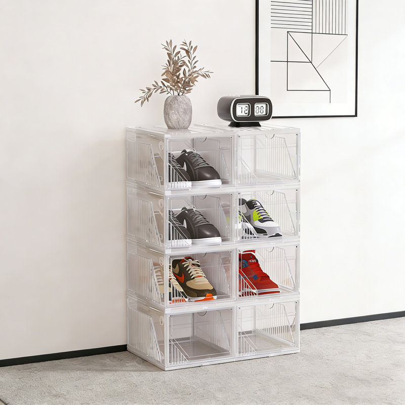 Boîte de rangement transparente pour chaussures empilable
