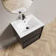 Meuble-lavabo de salle de bain 24 po avec lavabo en céramique - meuble-lavabo mural noir-1466476813