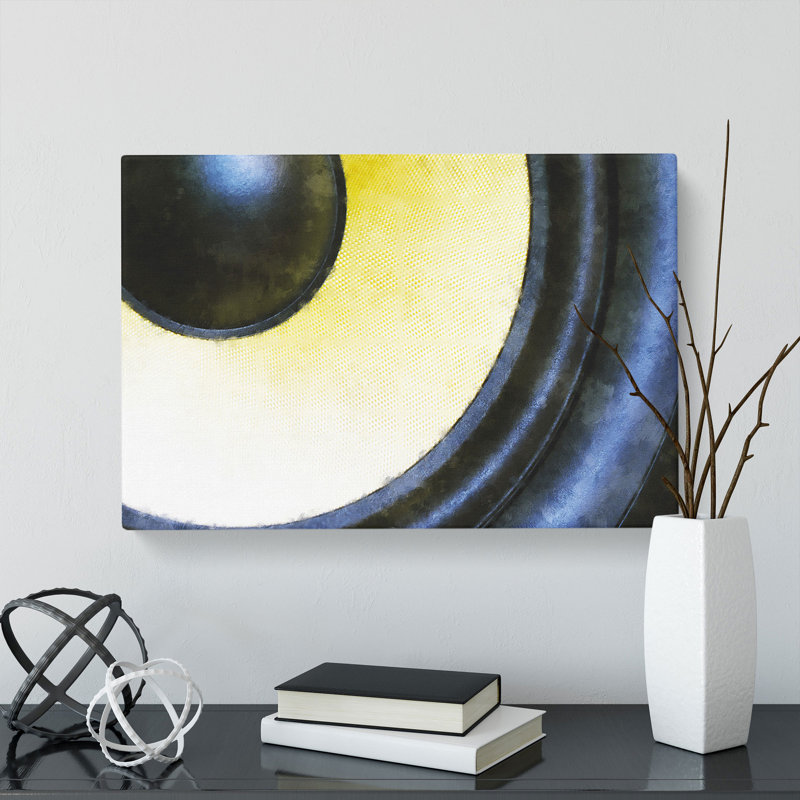 Yellow Speaker - Wrapped Canvas, 50cm H x 76cm W x 3cm D