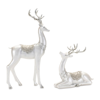Figurine moderne renne des fêtes (ensemble de 2)