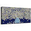 «Daisy Blossom Floral Explosion» sur fond bleu foncé, très grandes illustrations d'art encadrées (assemblage de cadre requis)-105076175