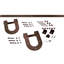 Ensemble de quincaillerie de porte de grange simple standard Premium Horseshoe-422672704-422672715