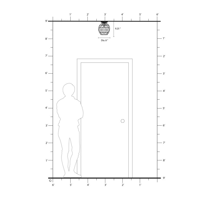 Plafonnier encastré 8 lumières Tinley, Nickel brossé