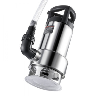 Pompe de puisard 1HP, 4020GPH, pompe à boues submersible en acier inoxydable de 30 pieds avec cordon d'alimentation de 26 pieds, interrupteur à flotteur marche / arrêt automatique, vidange d'eau propre / sale pour le bassin de la piscine d'inondation