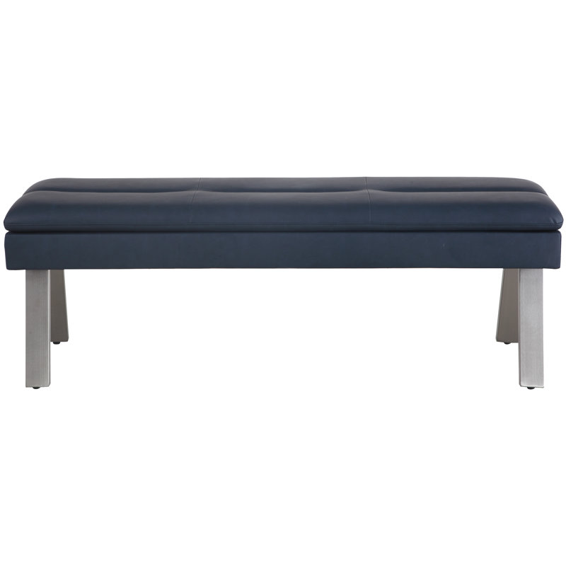 Melgoza Tufted Bench with Underseat Storage and Steel Legs