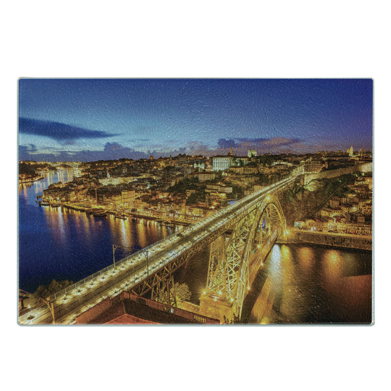 Planche à découper en verre trempé Ambesonne City