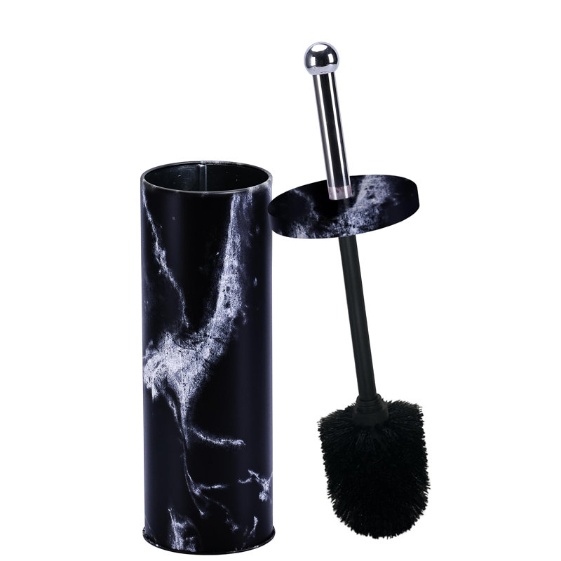 Brosse de cuvette de toilette avec support Zahari Home, noir, métal