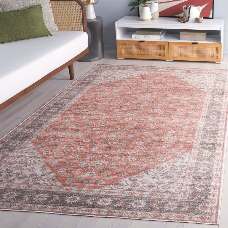 Axzel Machine Washable Performance Oriental Rug, Rectangle 5' x 8'