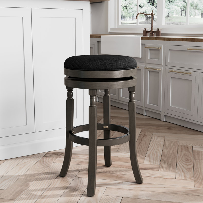 Tabouret de bar gris vieilli 30 po avec siège gris anthracite, fabrication solide, pivotant à 360 degrés, tabouret de 17 po de diamètre, couleur, tissu solide et attrayant, comptoir ou utilisation