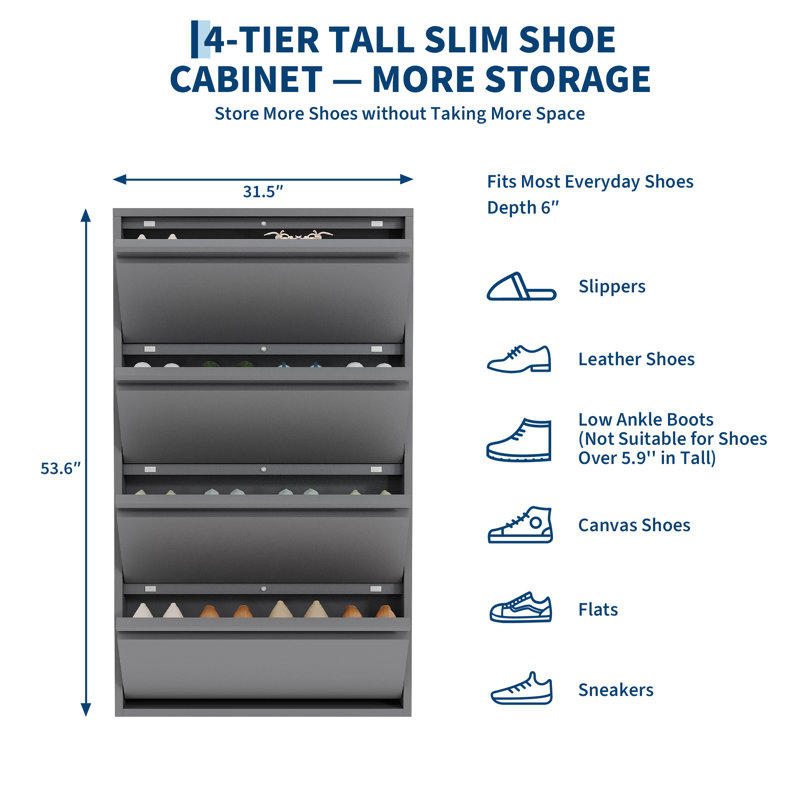 24 Pair Shoe Storage Cabinet