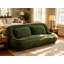 Canapé de sol convertible 2 places en peluche verte, fauteuil inclinable 2 en 1, canapé double usage pour adultes et animaux de compagnie avec structure métallique robuste