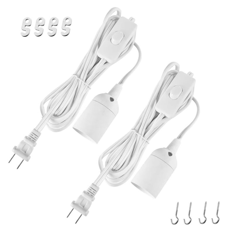 Ensemble de 2 cordons pour lanterne suspendue à extension simple de 20 pi avec douille E26 Simple Deluxe