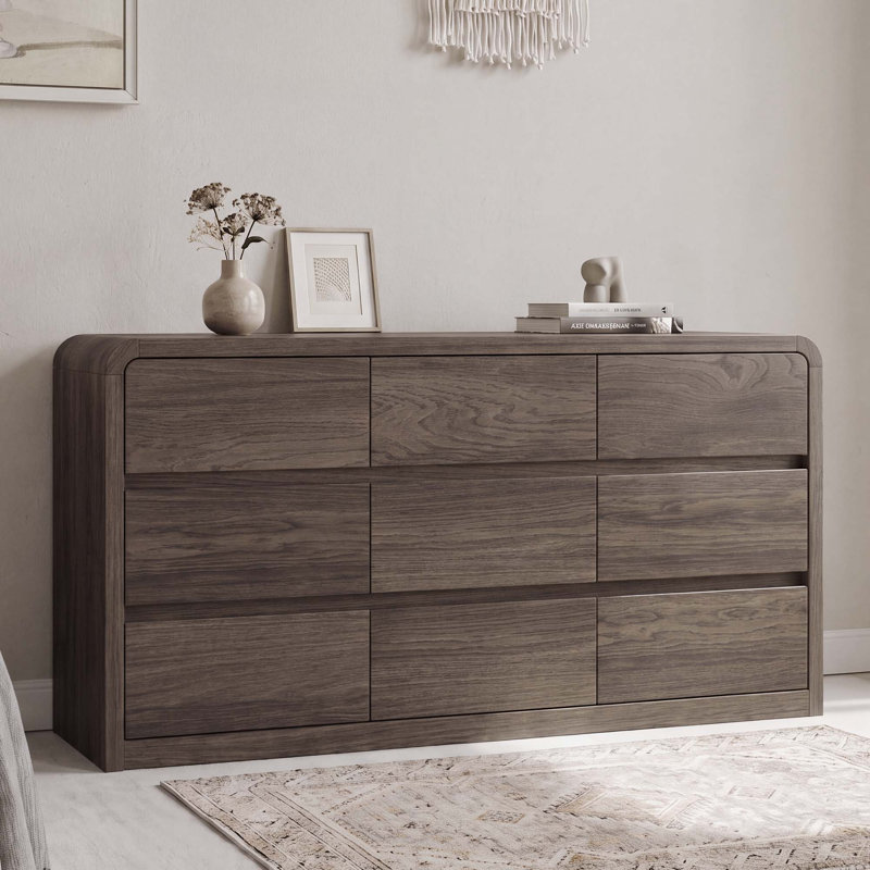 Commode moderne Adamstown à 9 tiroirs, largeur de 160 cm, brun foncé, Marron foncé